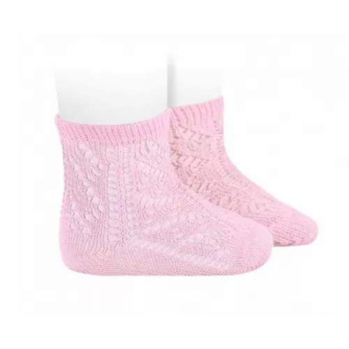 Calcetines cortos calados rosa